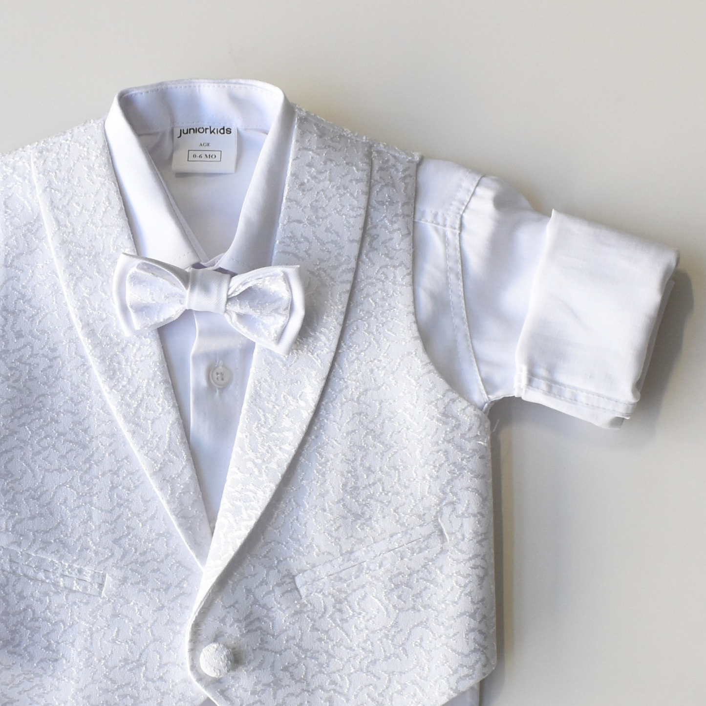 Boys Penguin Tail Vest Set - White