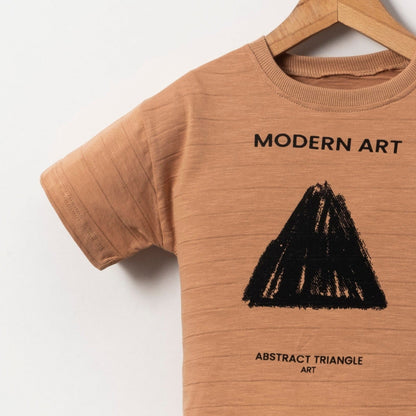 Boys' Abstract Art Casual Set - Yellow/Tan