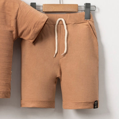 Boys' Abstract Art Casual Set - Yellow/Tan