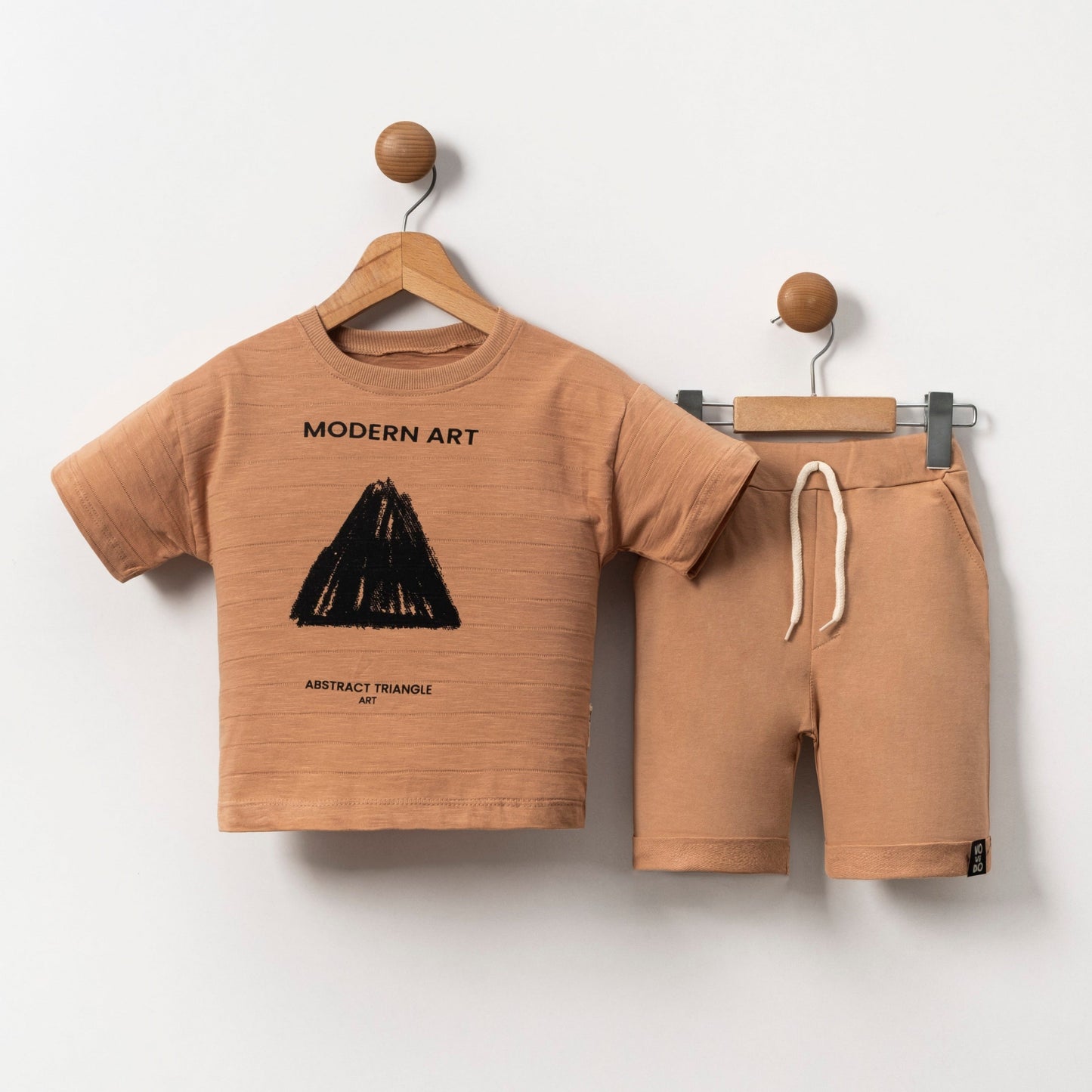 Boys' Abstract Art Casual Set - Yellow/Tan
