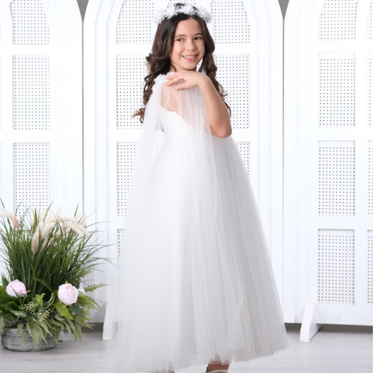 Girls' Celestial Lace Formal Dress - Offwhite