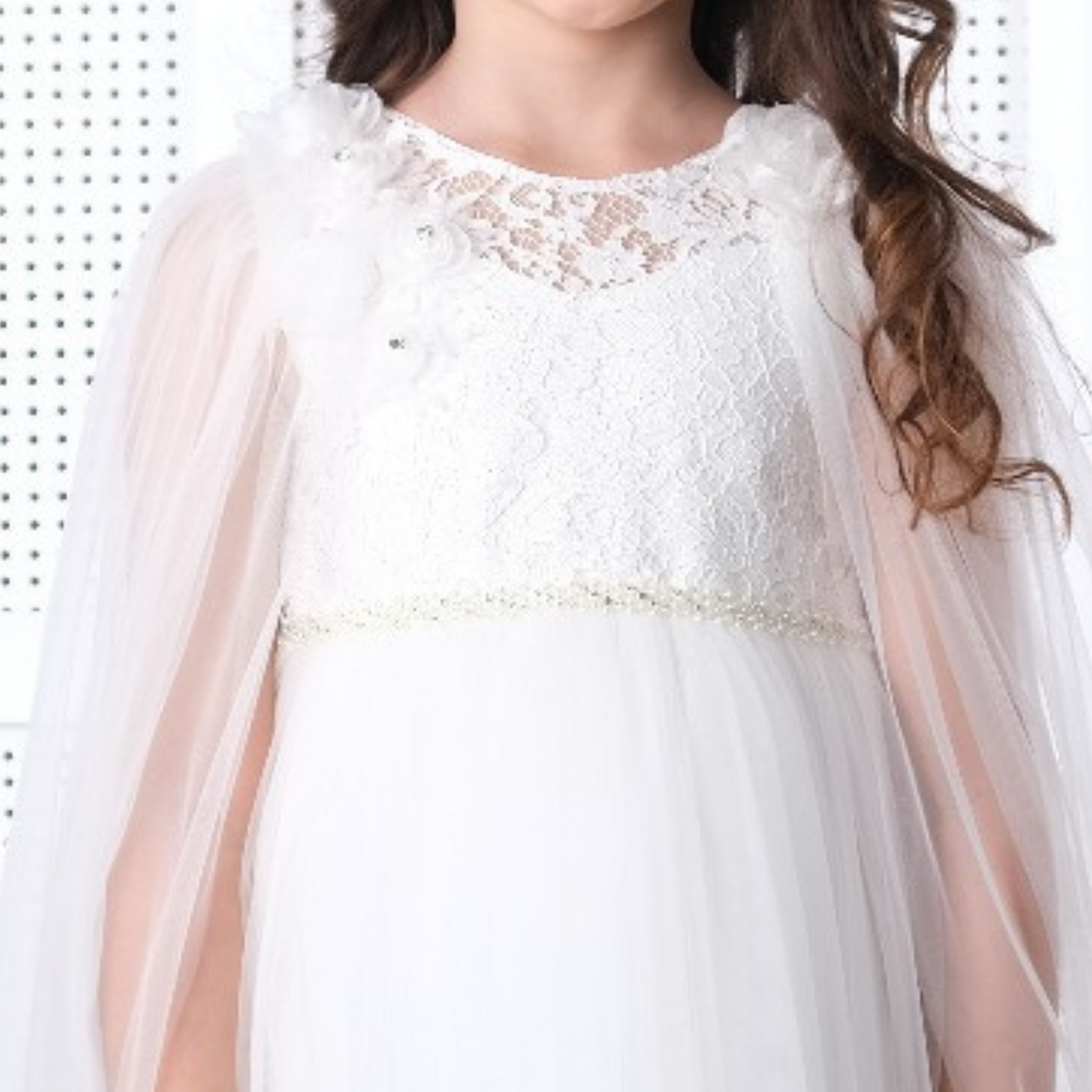 Girls' Celestial Lace Formal Dress - Offwhite