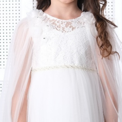 Girls' Celestial Lace Formal Dress - Offwhite