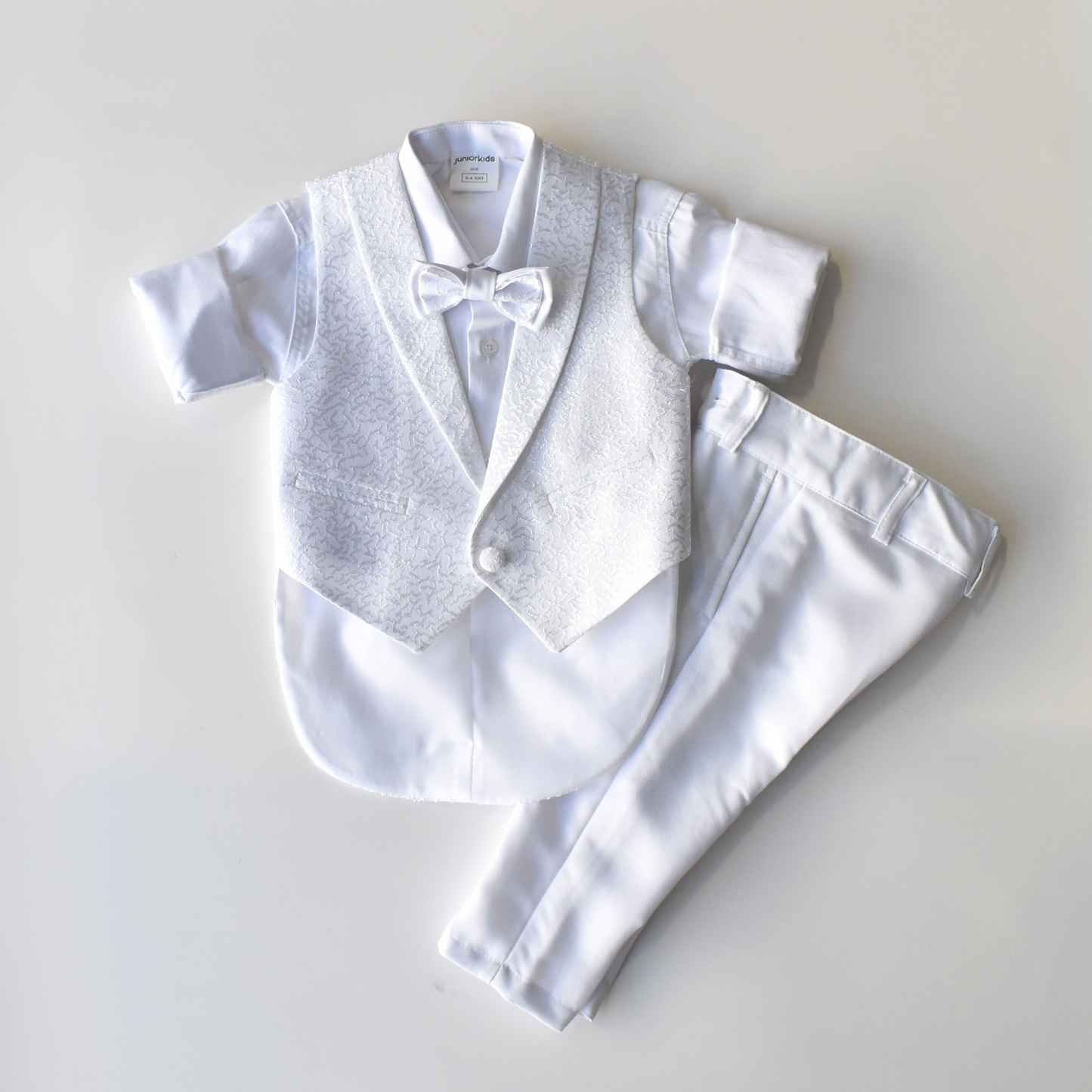 Boys Penguin Tail Vest Set - White