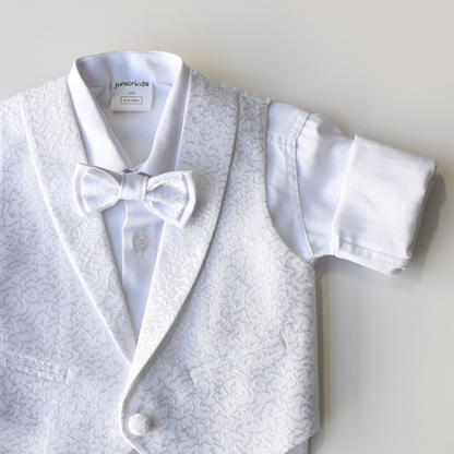 Boys Penguin Tail Vest Set - White