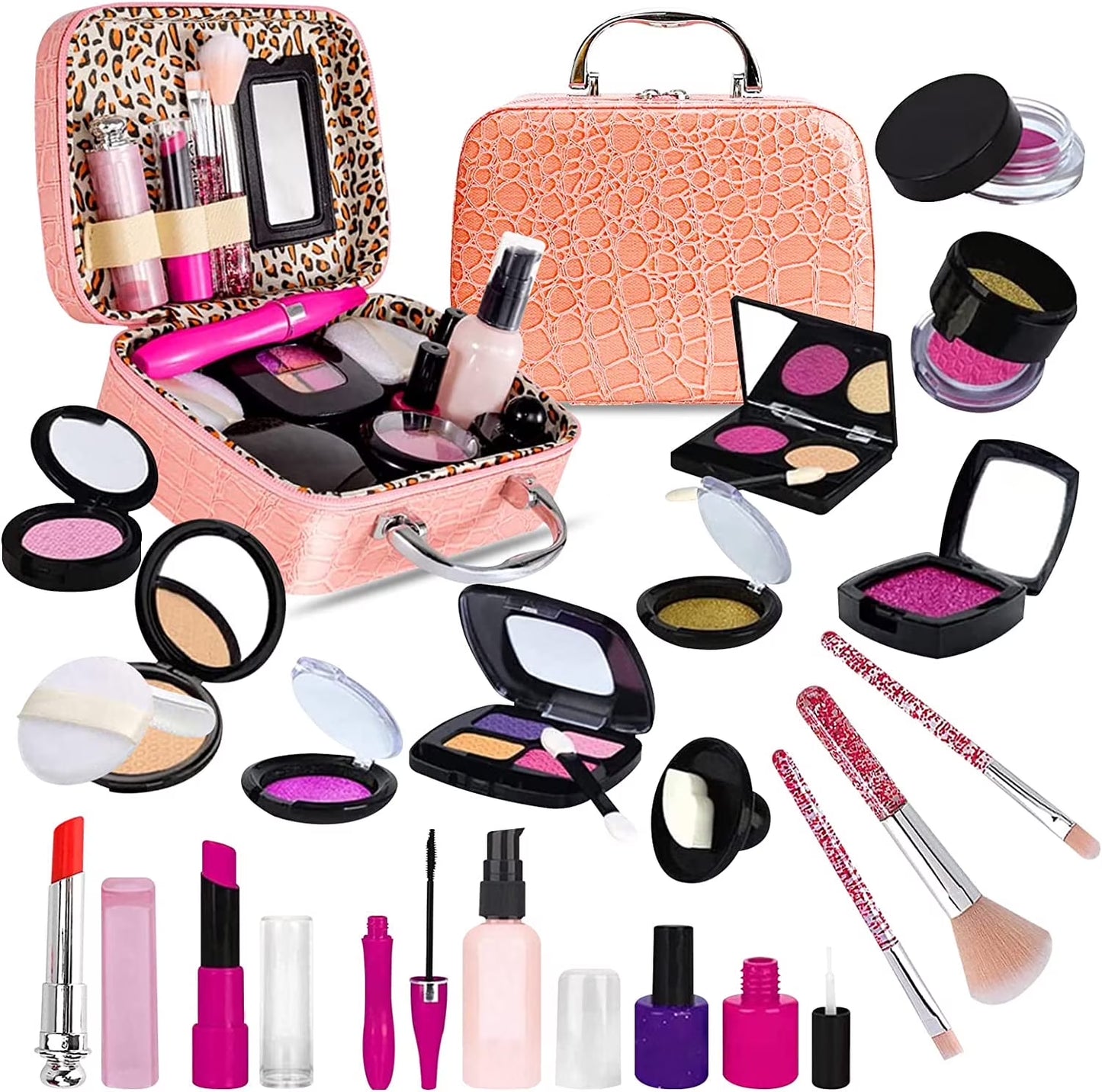 Kids Makeup Kit for Girl with Make up Remover - Non Toxic Play Princess Cosmetic Set - Ideal Birthday for Little Girls Ages 3+Year Old Children (Not Real Makeup)