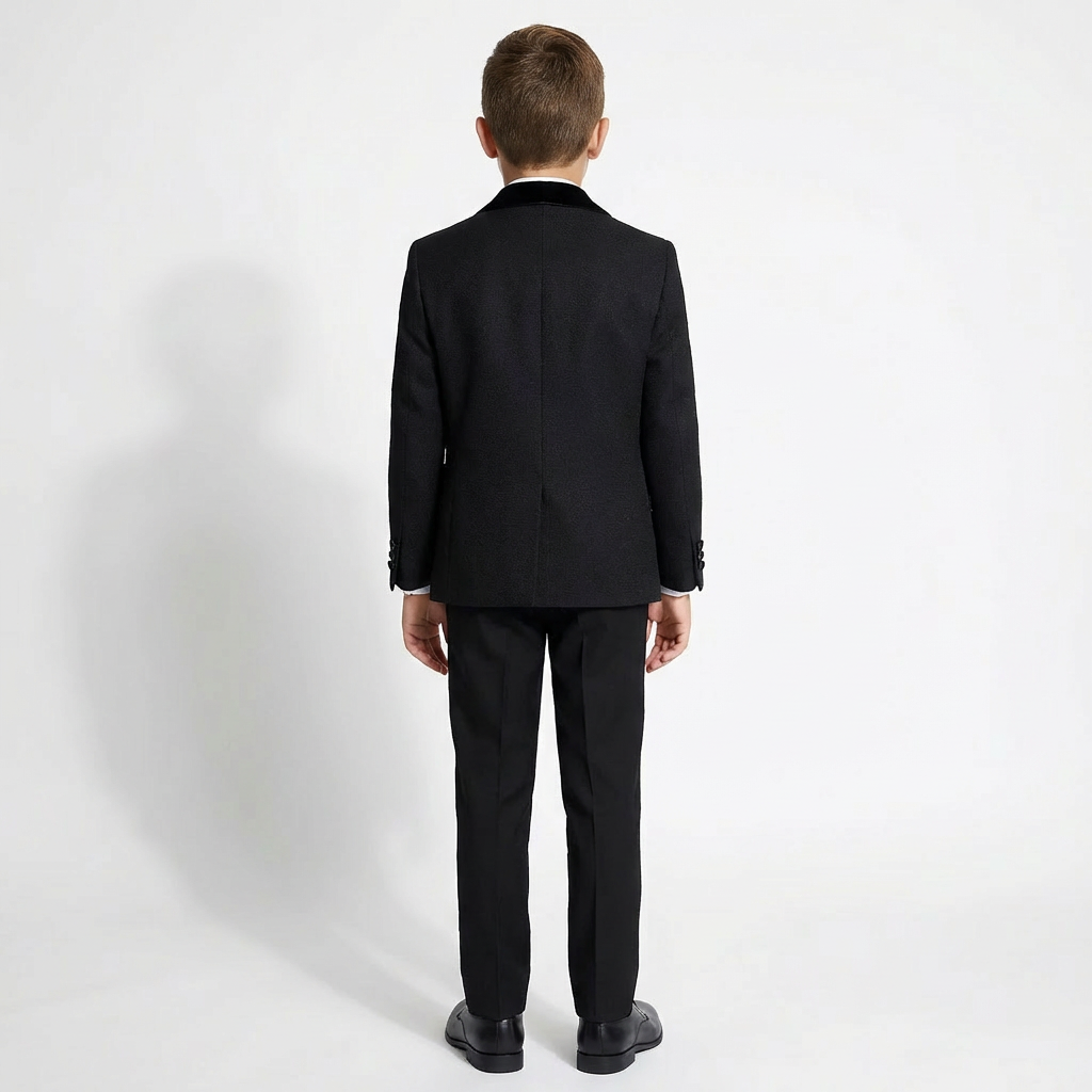 Boys Black Tuxedo Suit with Bow Tie