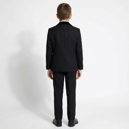 Boys Black Tuxedo Suit with Bow Tie