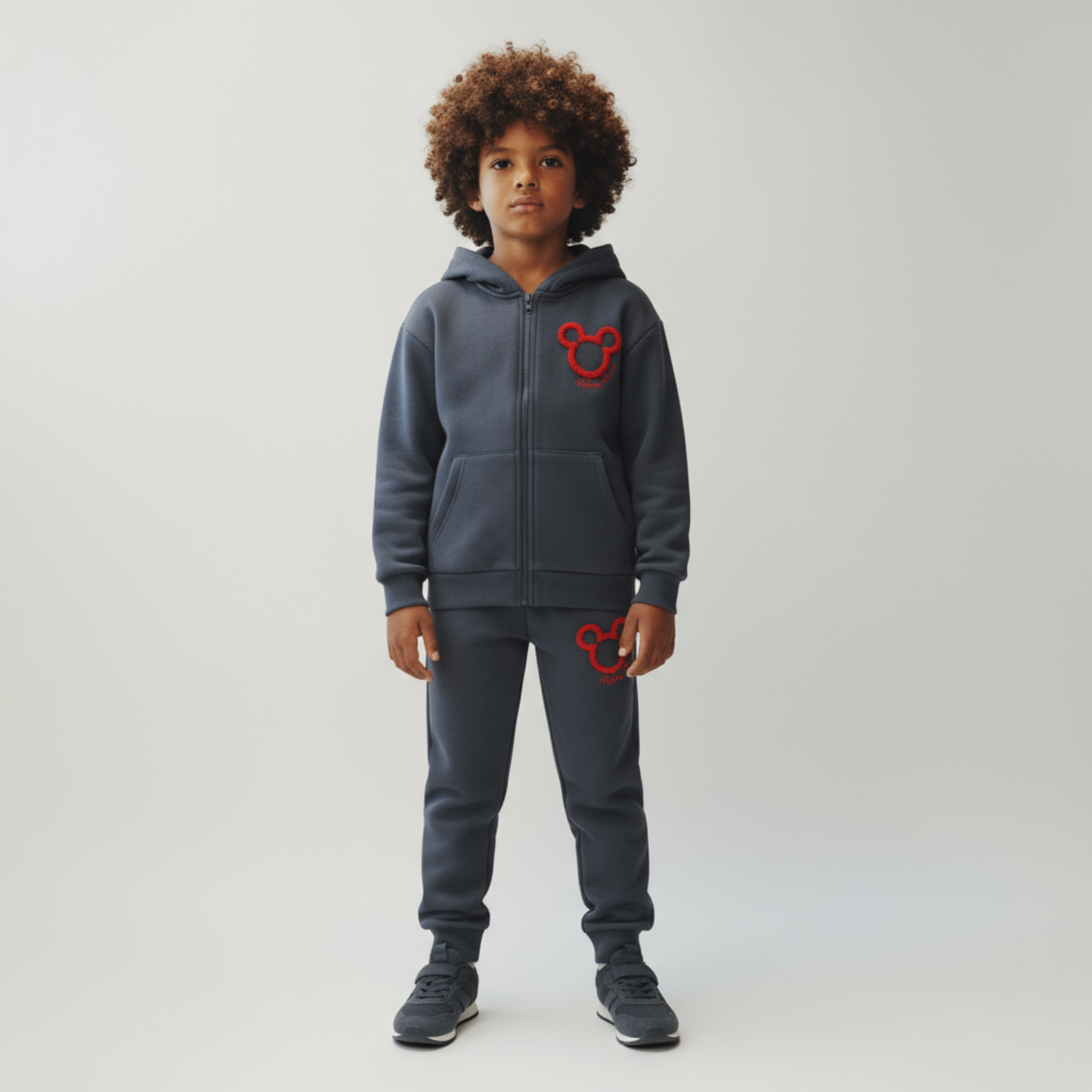 Boys Cotton Jogger Set with Hoodie - Navy